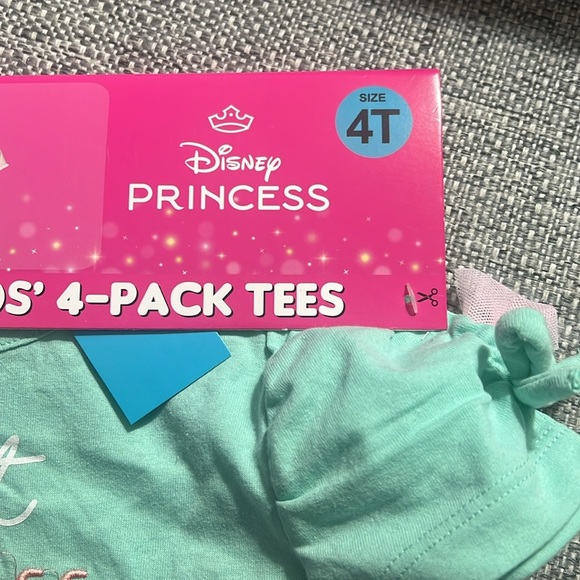 Disney Princess 4 pack T-Shirt Collection - Pink, Gray, Teal - Picture 4 of 7